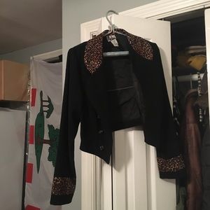 Vintage R.J & Co Crop Animal Print Jacket w/ patch